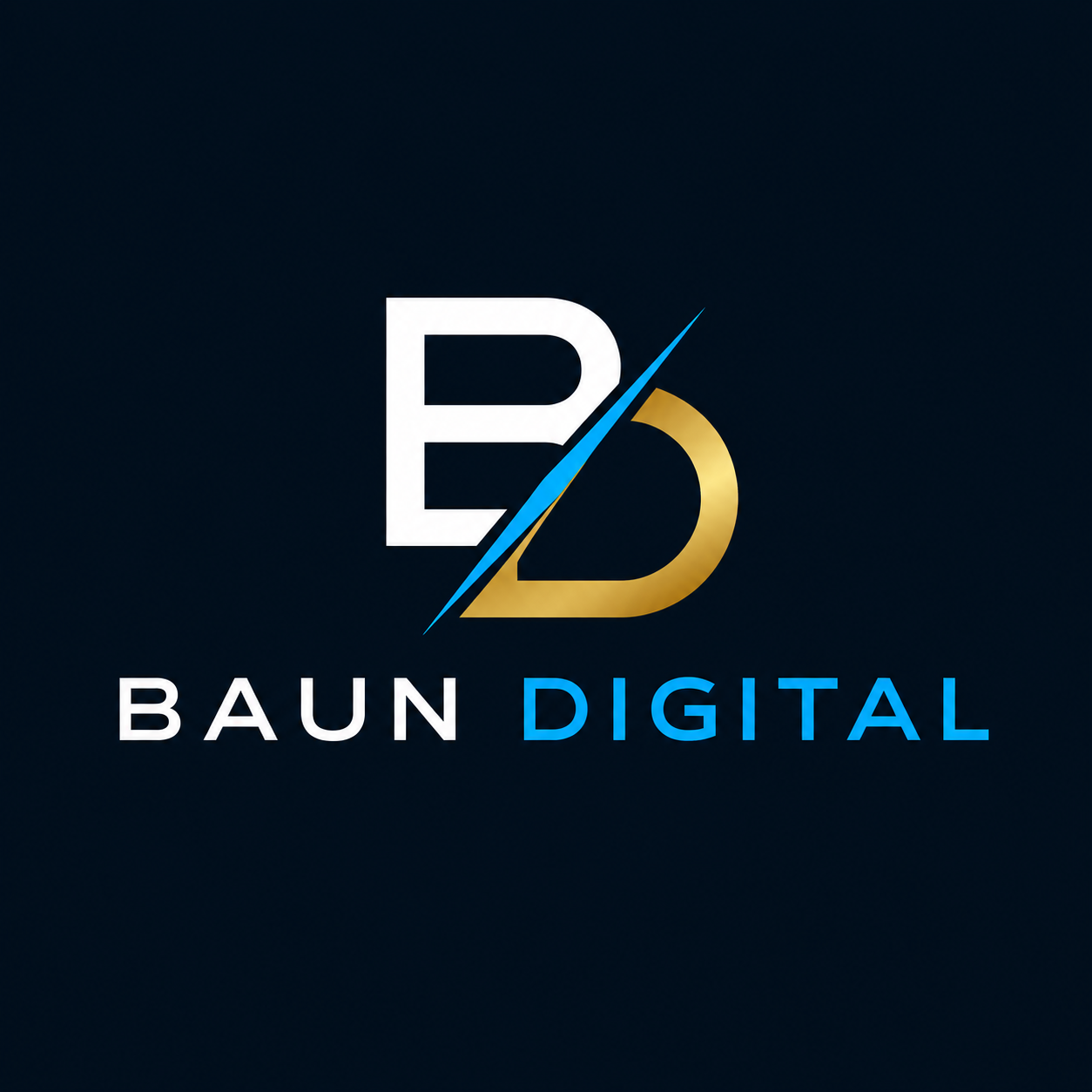 Baun Digital logo på mørk baggrund